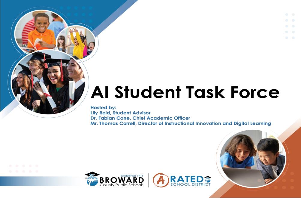 Title slide: AI Student Task Force, Broward County Public Schools